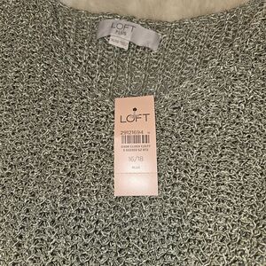 Ann Taylor Loft Plus Sized Green Shimmer Open Knit Sweater Pullover